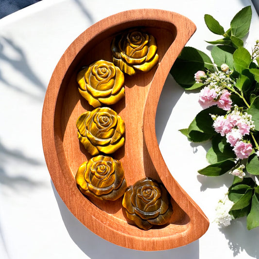Tigers Eye Rose Carving | Intuitively Chosen