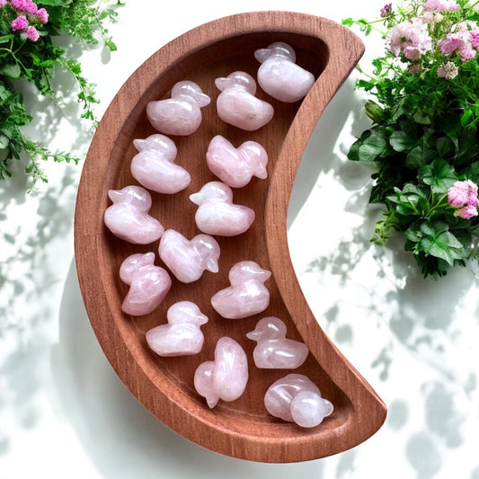Mini Rose Quartz Duck Carvings