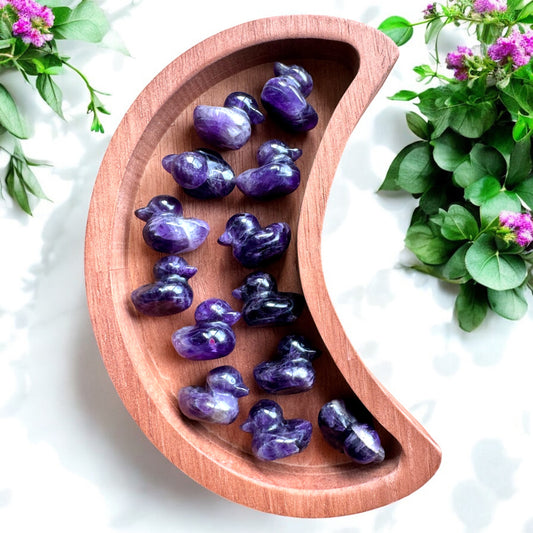 Mini Amethyst Duck Carvings
