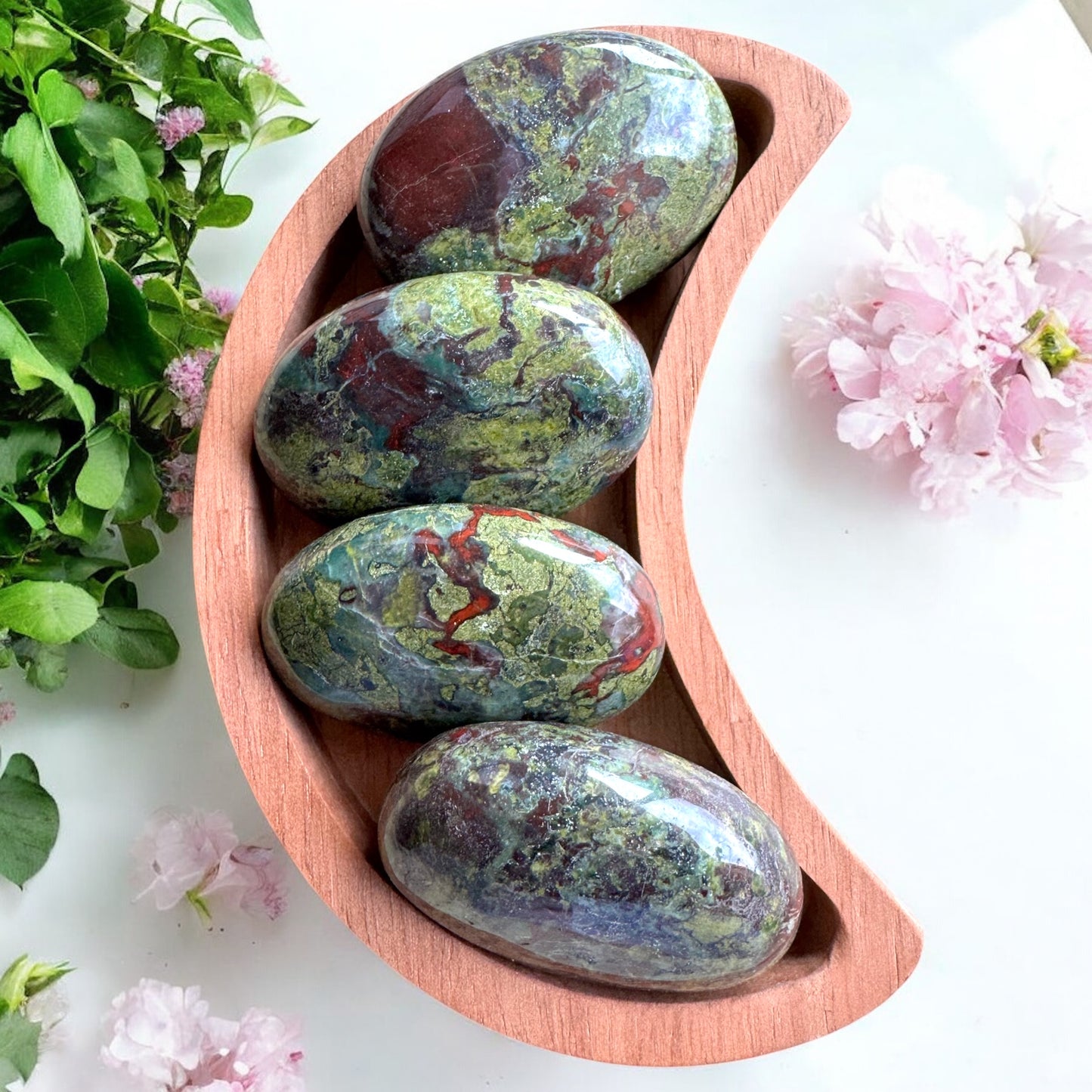 African Bloodstone Palmstones | Intuitively Chosen