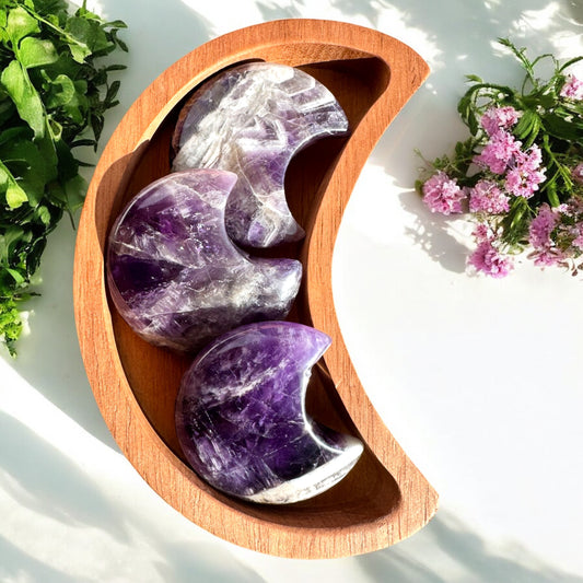 Amethyst Midi Moon Carvings