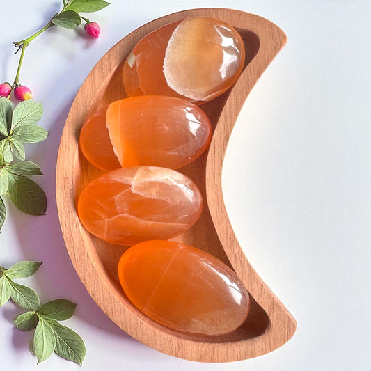 Honey Calcite Palmstones | Intuitively Chosen