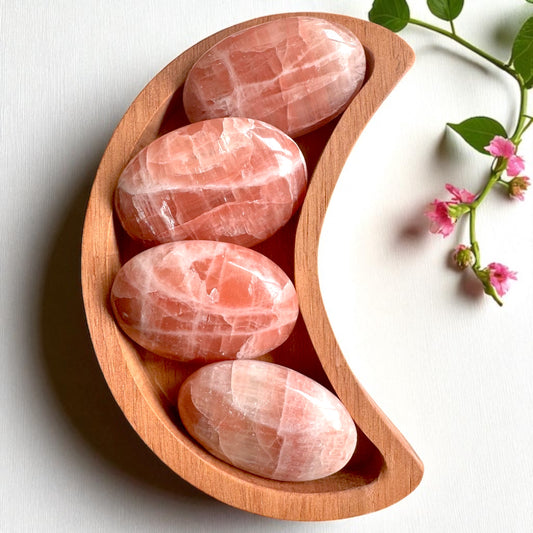 Rose Calcite Palmstones | Intuitively Chosen