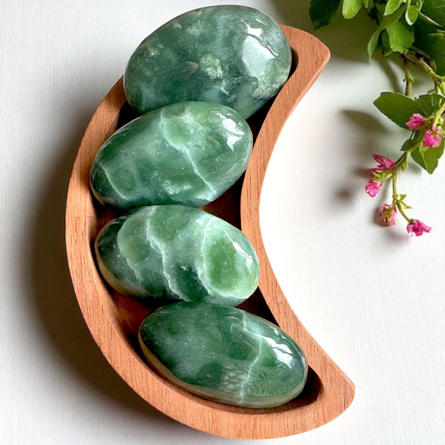 Grape Serpentine Palmstones | Intuitively Chosen