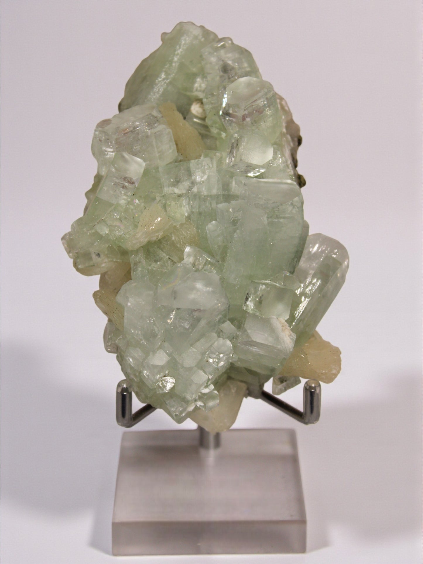 Sea Foam Green Apophyllite with Peach Silbite Specimen