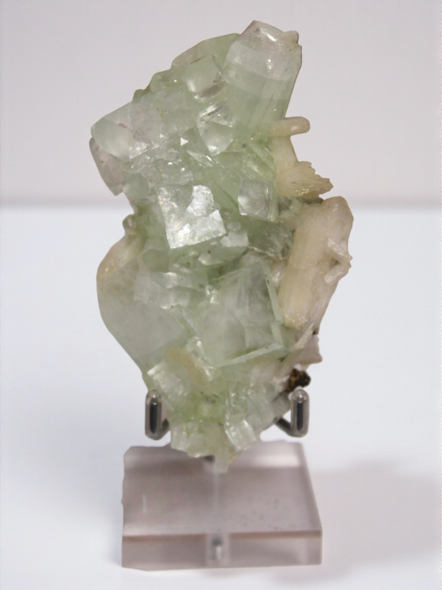Sea Foam Green Apophyllite with Peach Silbite Specimen