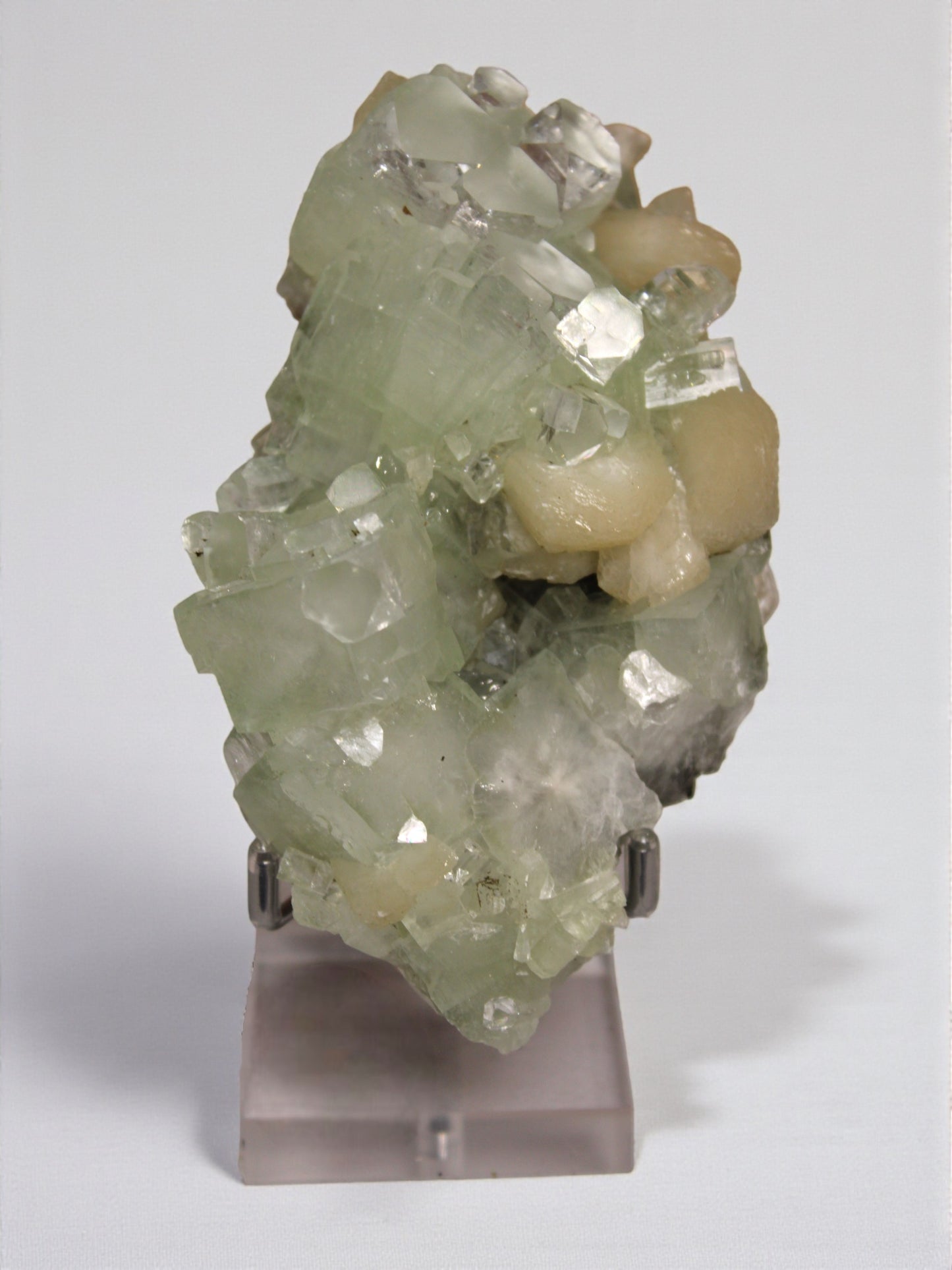 Sea Foam Green Apophyllite with Peach Silbite Specimen