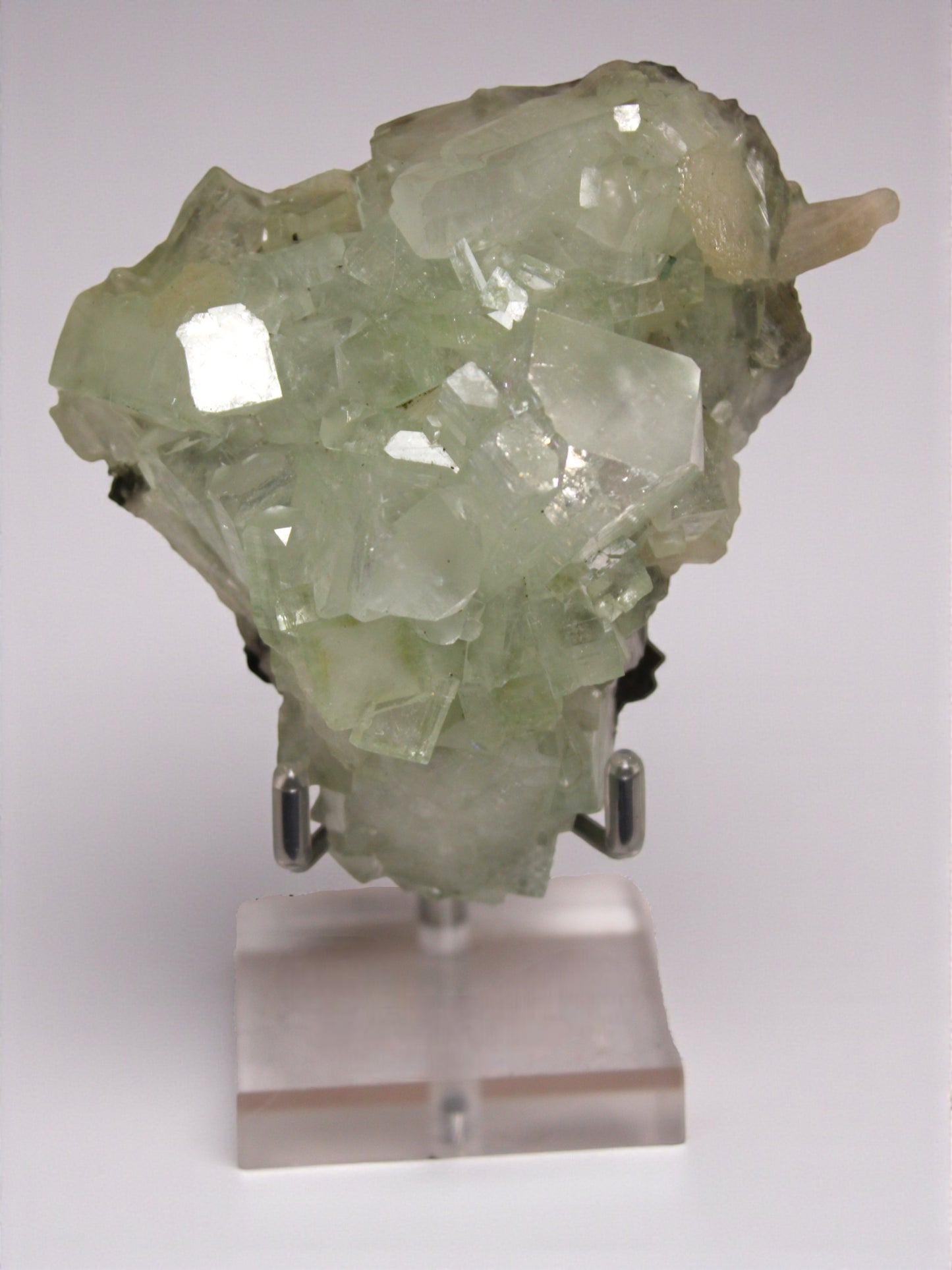 Sea Foam Green Apophyllite with Peach Silbite Specimen