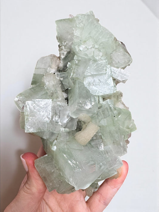 Sea Foam Green Apophyllite with Peach Silbite Specimen