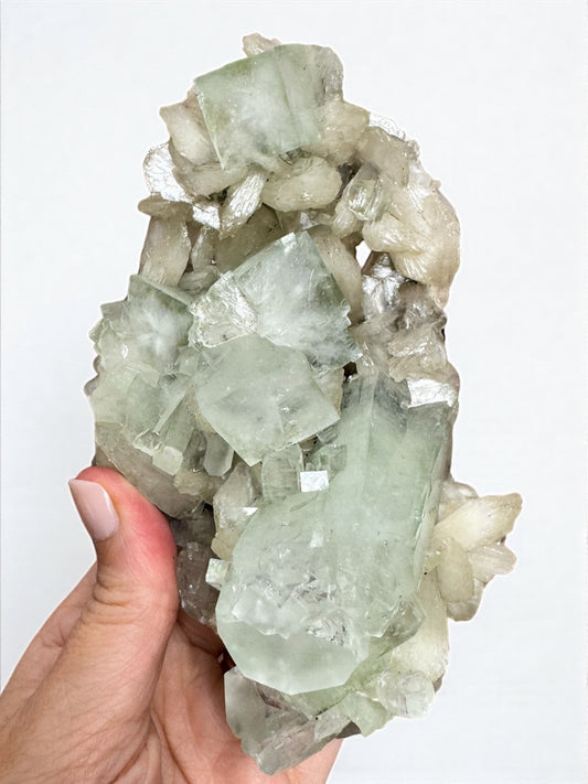 Sea Foam Green Apophyllite with Peach Silbite and Mordenite Specimen