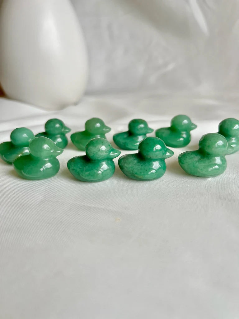 Mini Green Aventurine Duck Carvings (Lucky Ducks)